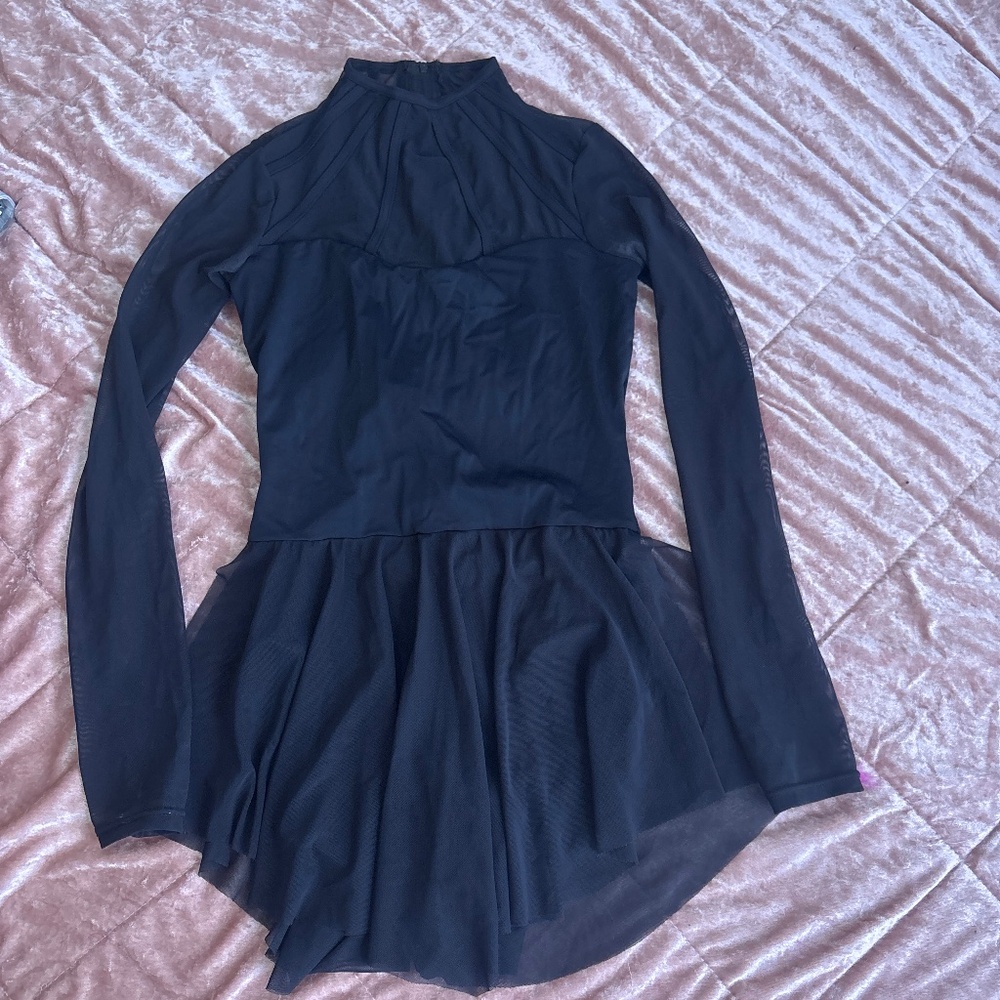 Black long sleeve leotard dress